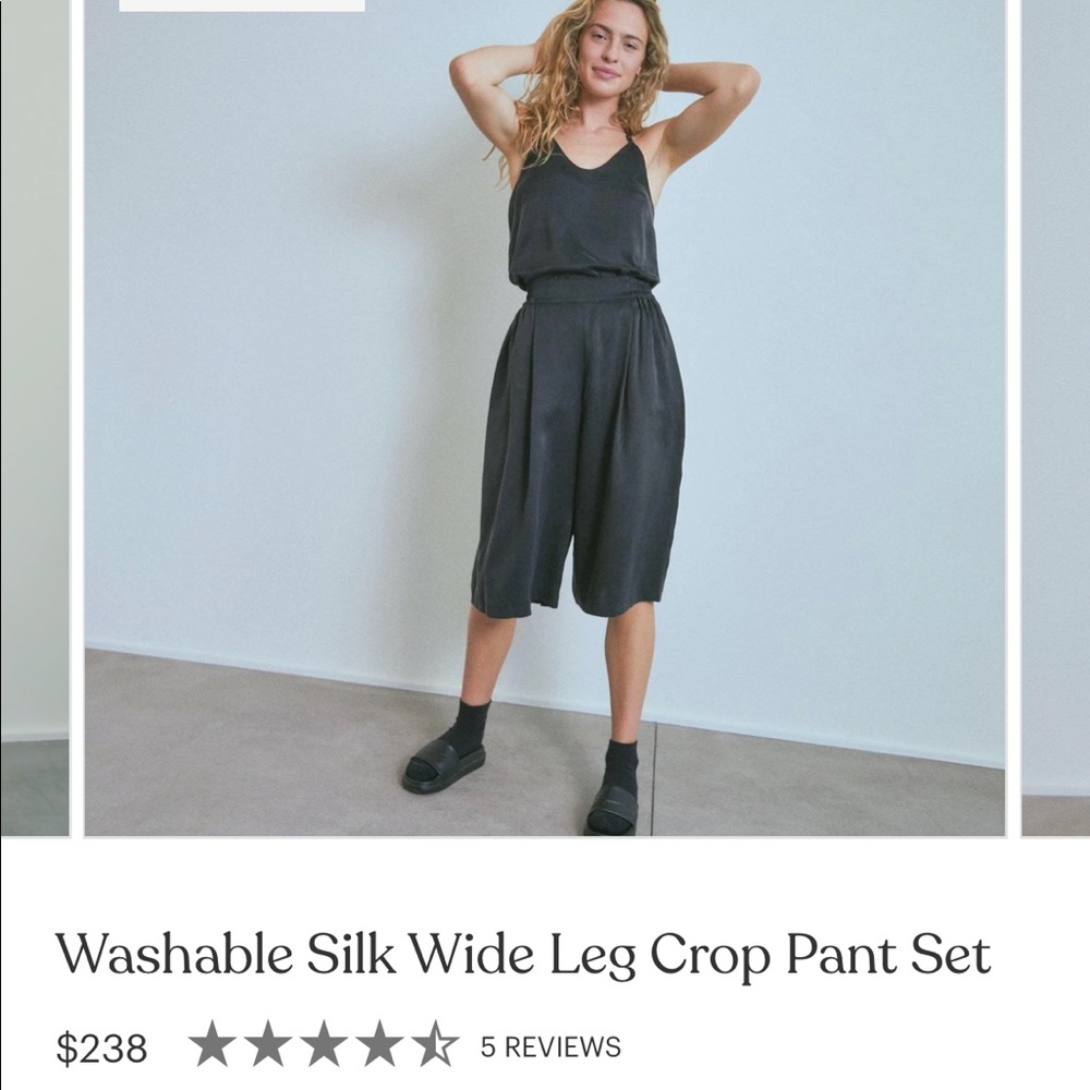 Lunya Silk Wide Leg Crop Pant Set